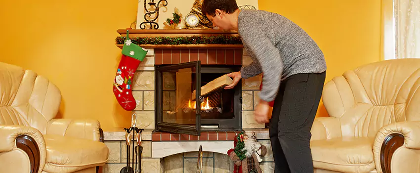 Rusted Metal Fireplace Restoration in Greece, New York
